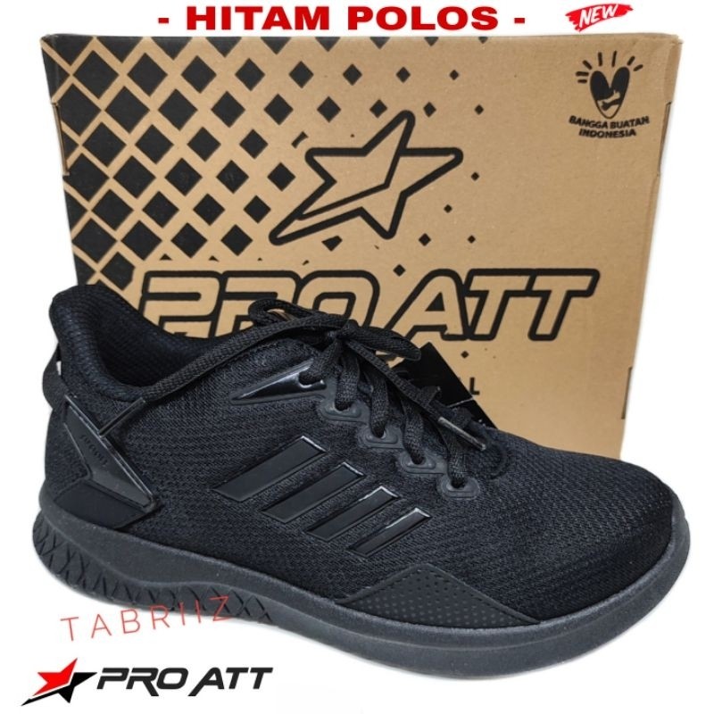 AXULE BARU Sepatu PRO ATT HITAM POLOS Sepatu Tali Sneaker PRO ATT Sepatu anak Sepatu Dewasa PRO ATT 