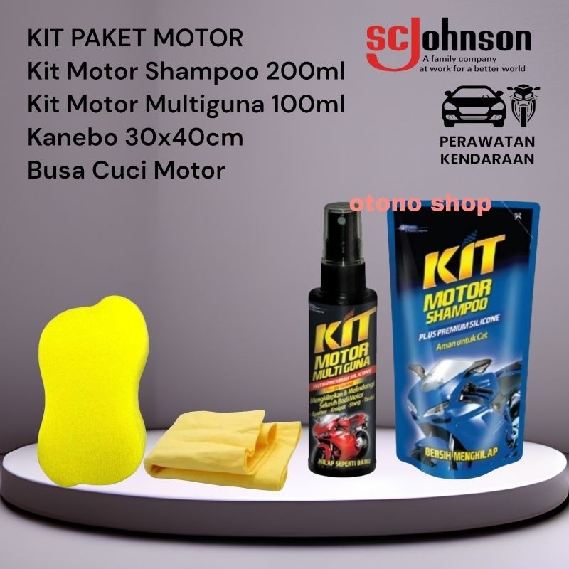 Kit Motor Shampoo - Kit Paket Motor - Kit Motor Multiguna - Kanebo - Busa Cuci Motor