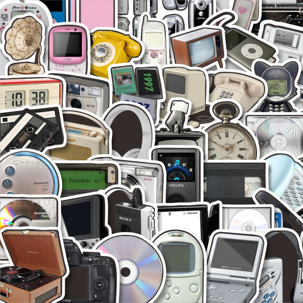 

Stiker Cutting Pack Stiker Seri Perangkat Teknologi Vintage Mix 1 Isi 100Pcs Series Aesthetic Lucu Keren Untuk Koper Bahan Vynil