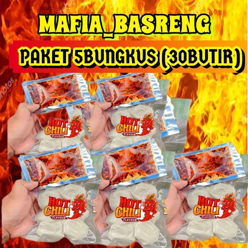 

(5 BUNGKUS) BASRENG MENTAH PLUS CHILI OIL ISI 6 BUTIR