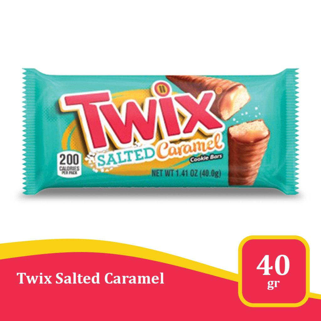 

Twix Salted Caramel 40gr / 1.41oz – Cokelat Susu dengan Karamel Asin & Biskuit Renyah