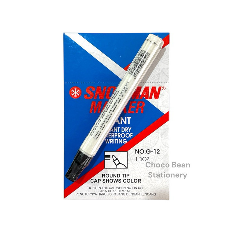 

[ 1 Box ] Spidol Permanen Snowman G12 / Snowman Permanent Marker G-12