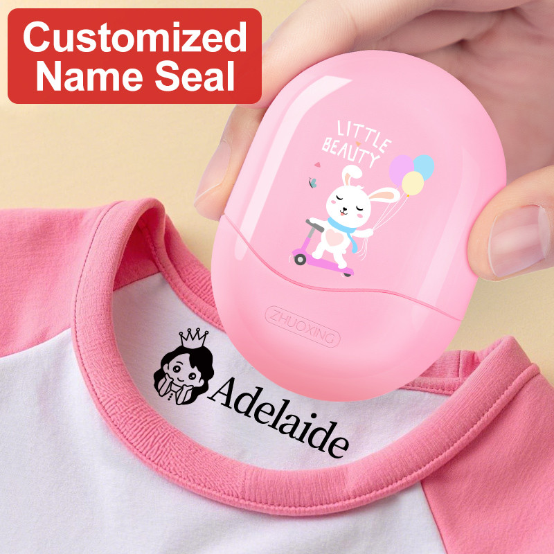 

Personalized Student Name Stamp - Custom Waterproof Seal with Non-Fading Ink, Kindergarten Travel-Friendly Gift Set for Children