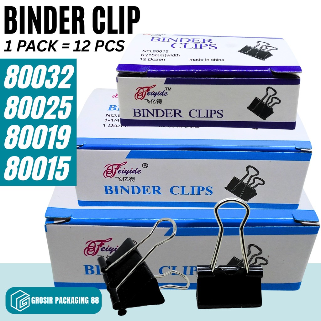 

1 Box 12 Pcs Binder Klip 105 107 111 155 Clip Penjepit Kertas Binder 51MM Bukan Joyko 1Dozen