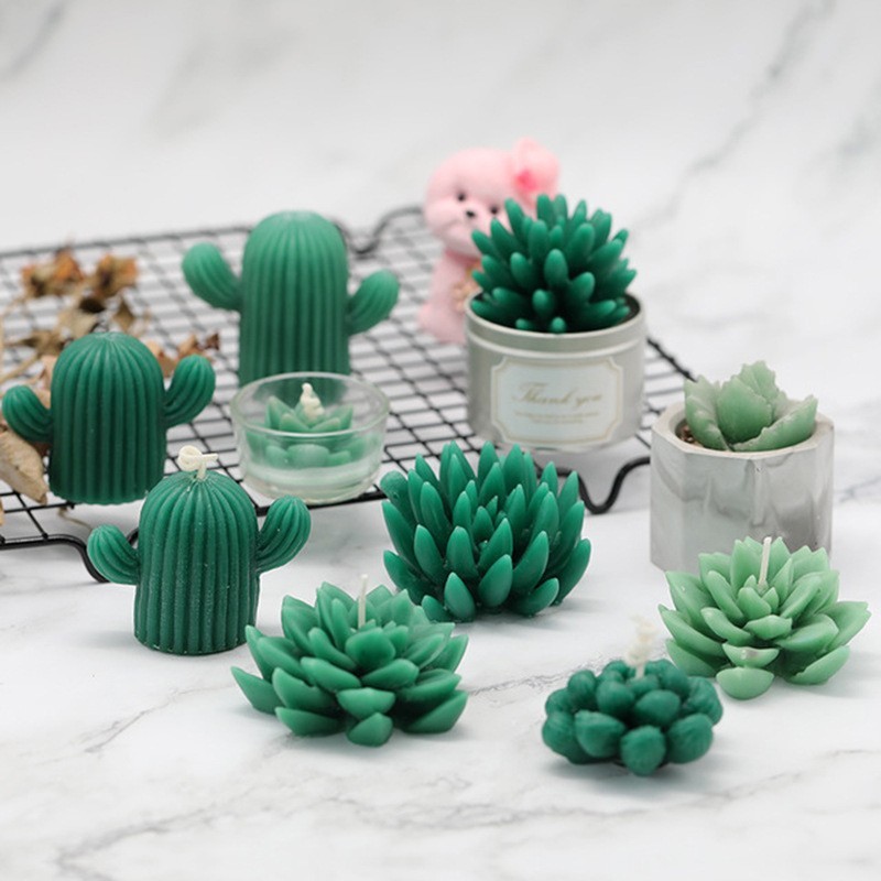 

Cactus Shaped Candle Making Silicone Mold for DIY Handmade Aromatherapy Candle Cake Decoration and Clay Crafts 3D Succulent Mold