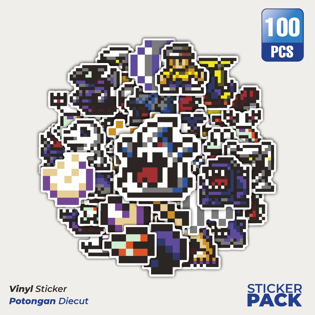 

Super Hemat! 100 PCS Stiker Pixel Digimon V8 Waterproof Aesthetic- Untuk Laptop, Motor, dan Helm - Paper Stationery Pack