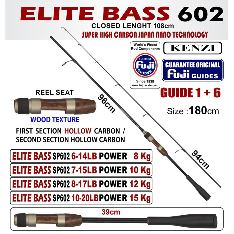 JORAN KENZI ELITE BASS 602 6-14lbs 7-15lbs 8-17lbs 10-20lbs Spinning