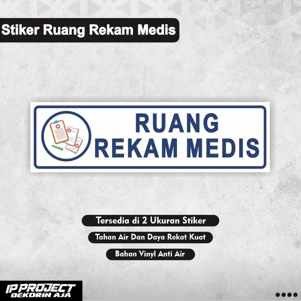 

Stiker Ruang Rekam Medis / Stiker Medis / Stiker Ruang Dokumen Pasien / Stiker Klinik / Stiker Puskesmas / Stiker Rumah Sakit
