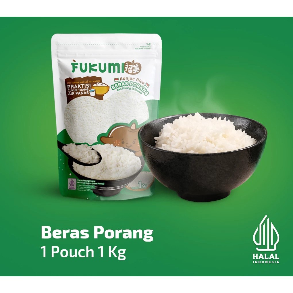 

FUKUMI Beras Porang Pouch 1 Kg - Shirataki / Konjac Rice