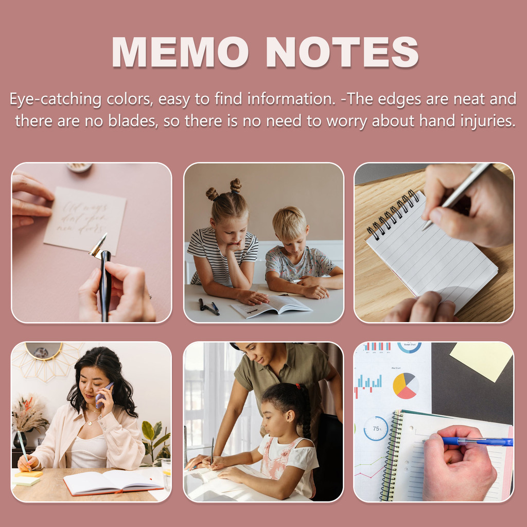 

12 Pcs Adhesive Memo Pads Notepad Stickers Post Memos Office Supplies Neat Edges Practical Notebooks