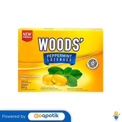 

Woods Peppermint Lozenges Rasa Honey Lemon Box 15 Sachet