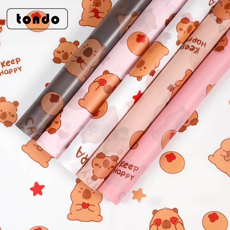 

Kertas Buket Wrapping Motif Anak CAPYBARA / Kertas Kado Anak Corak Kartun Ecer Lembaran KB83