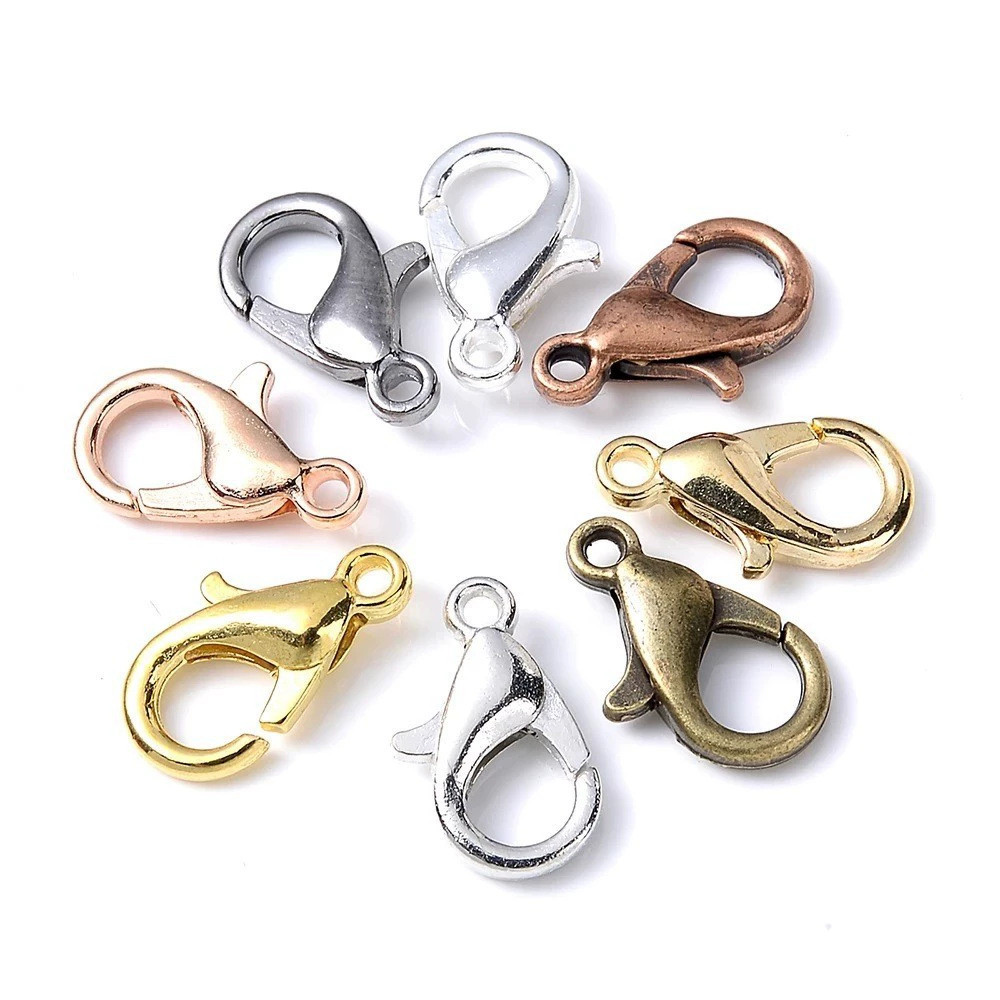

100-200pcs/lot Lobster Clasps Jewelry Making Materials Hooks Chain Closure DIY Accessories Supplies For Bracelets Necklaces