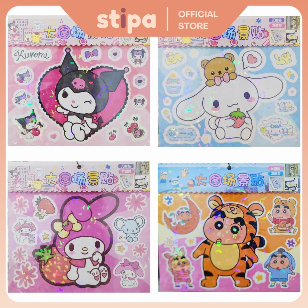 

STIPA Sticker Laser Jumbo Karakter TGG Stiker Dekorasi Dekor Dinding Stationery ATK Mainan Anak Cuckoo Stickers San rio