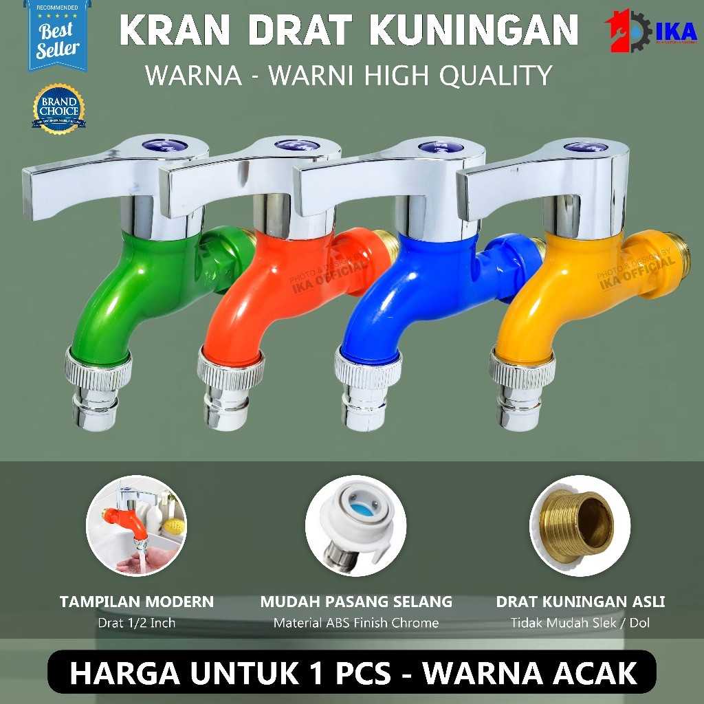 SAB Kran Tembok Air Plastik 1/2 putar / Kran Air Plastik 1/2" / Kran Tembok / Kran Putar