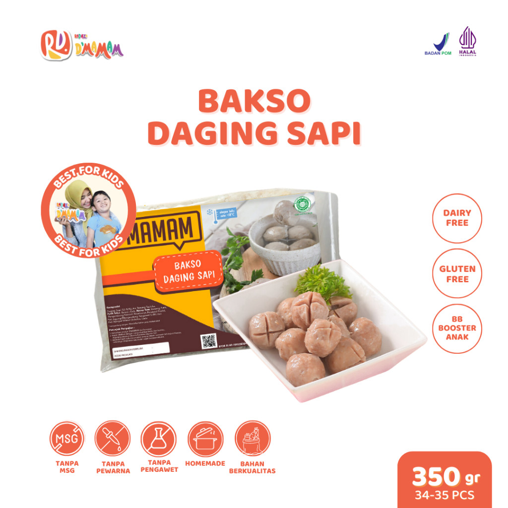 

Radaza D'MAMAM Bakso Daging Sapi 350g Premium Anak MPASI Homemade Non MSG Non Pengawet BPOM HALAL - Adwa Organic