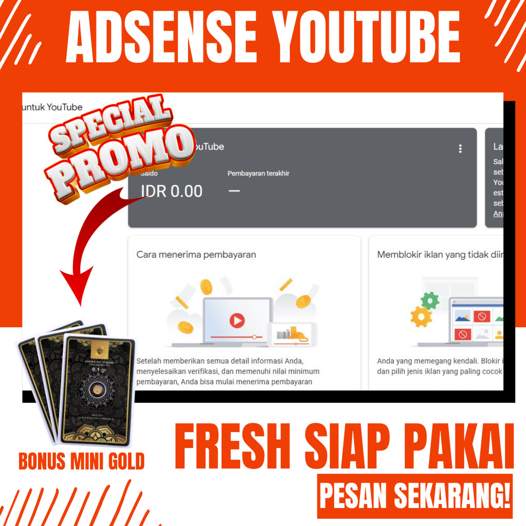 ADSENSE FRESH YOUTUBE UNTUK DAFTAR MONETISASI