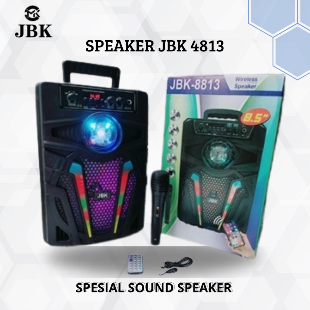 SPEAKER JBK 4813 BLUETOOTH 8 inch PORTABLE 8INCH BRAIN POWER
