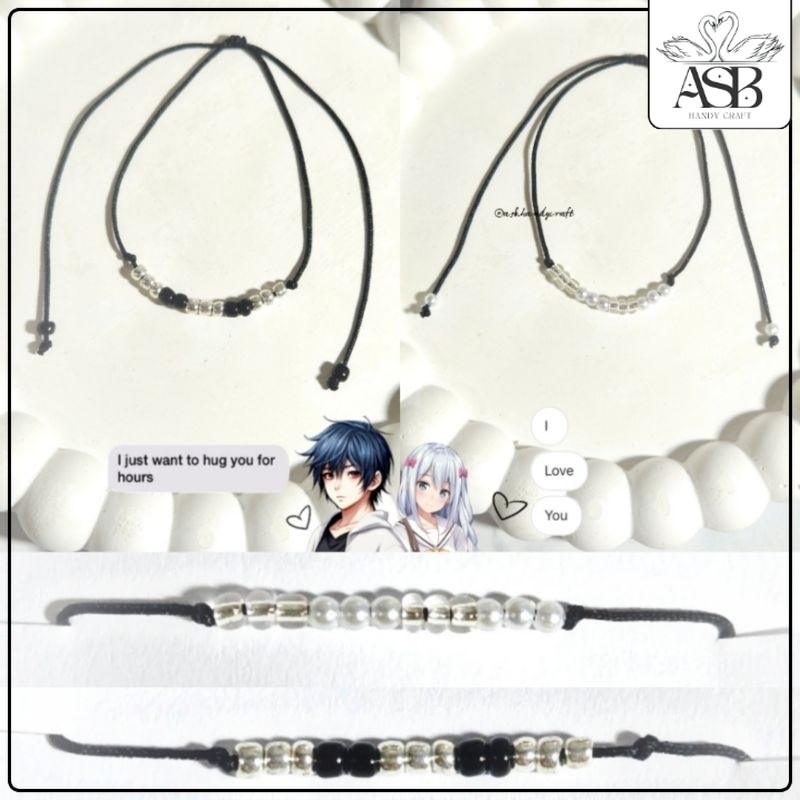 ASB Handy Craft [GG002] (2Pcs/sepasang) - Gelang Couple M&Y PLUY Tali Premium Single Slide