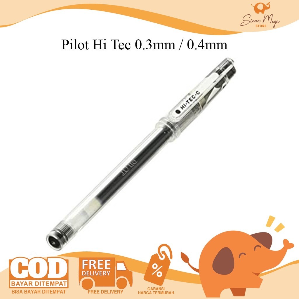 

Pilot Pulpen Hi Tec 0,4mm & 0,3mm Black Hitam / Hi-Tec-c Hi Tech
