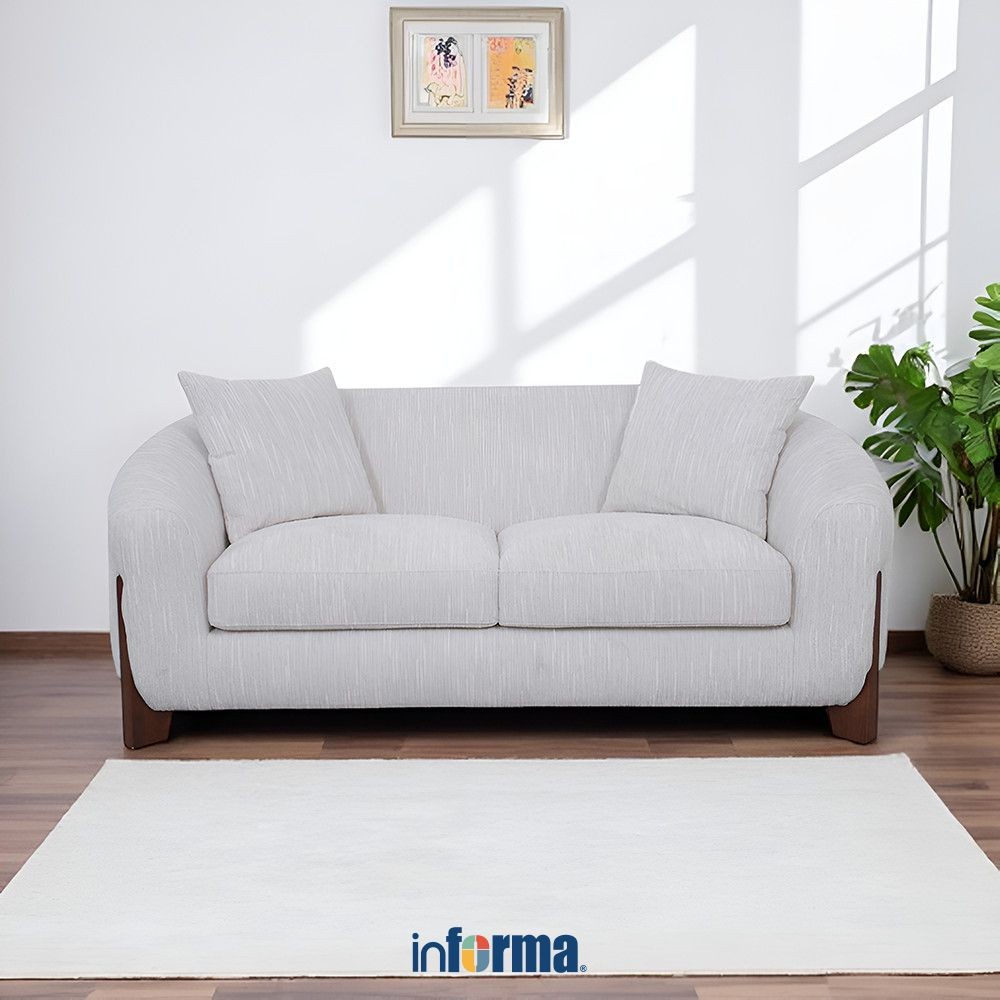 Informa Omori Sofa Fabric 2 Seater - Putih Ivory Sofa Ruang Tamu Kursi Sofa Sofa Minimalis Kursi Rua