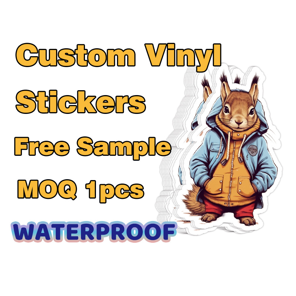 

Custom Vinyl Stickers Personalized Waterproof With Logo Name Label Transparent Holographic Die Cut Cute Laptop Birthday Wedding
