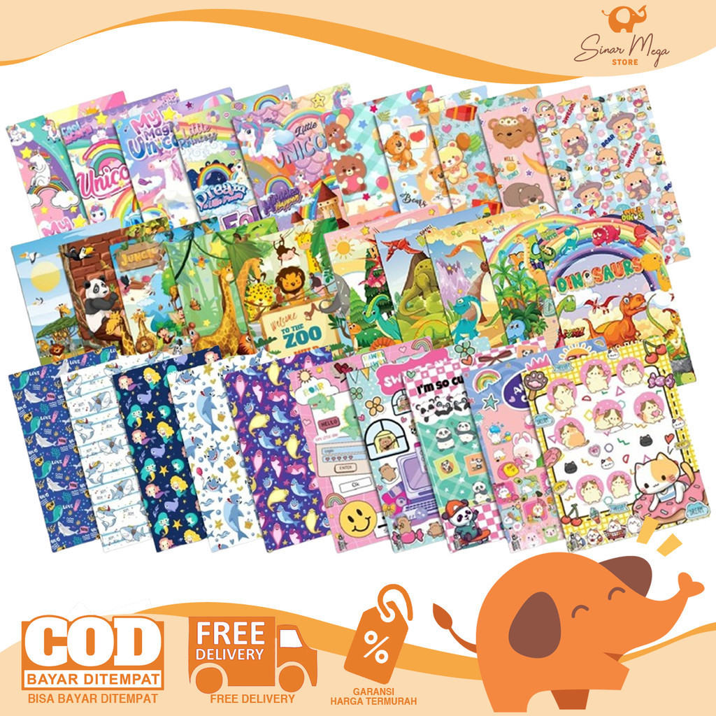 

SQUEEZY Kertas Kado SATUAN Animal Series Random / Kertas Bungkus Hadiah Murah