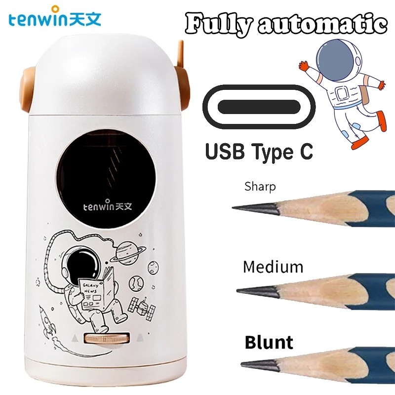 

Tenwin cartoon Automatic pencil sharpener Type-C Astronaut Electric Sharpener Pencils school nice Students stationery