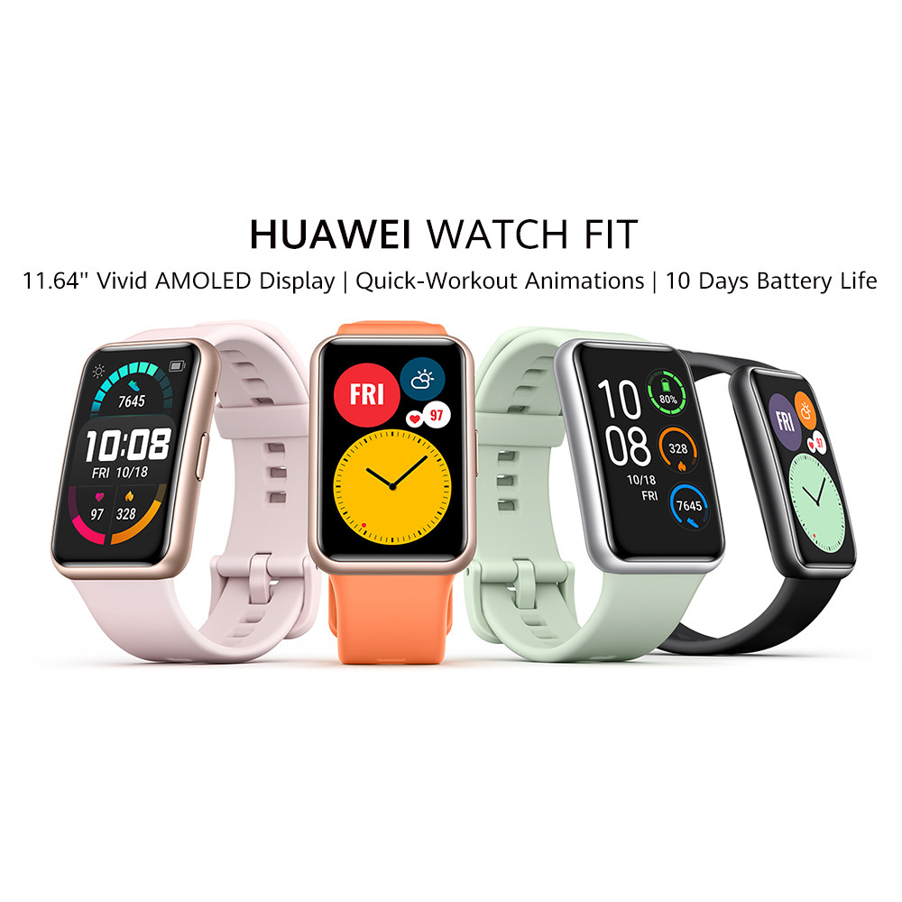 Original HUAWEI Watch FIT SmartWatch Quick-Workout Animations Blood Oxygen Watch FIT 10 Days Battery