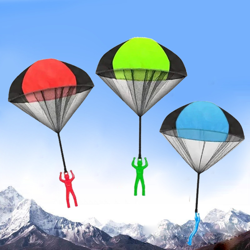3pcs Terjun Payung Mainan Payung Terjun Mainan Anak Terjun Payung Mainan Parasut Anak Parasut