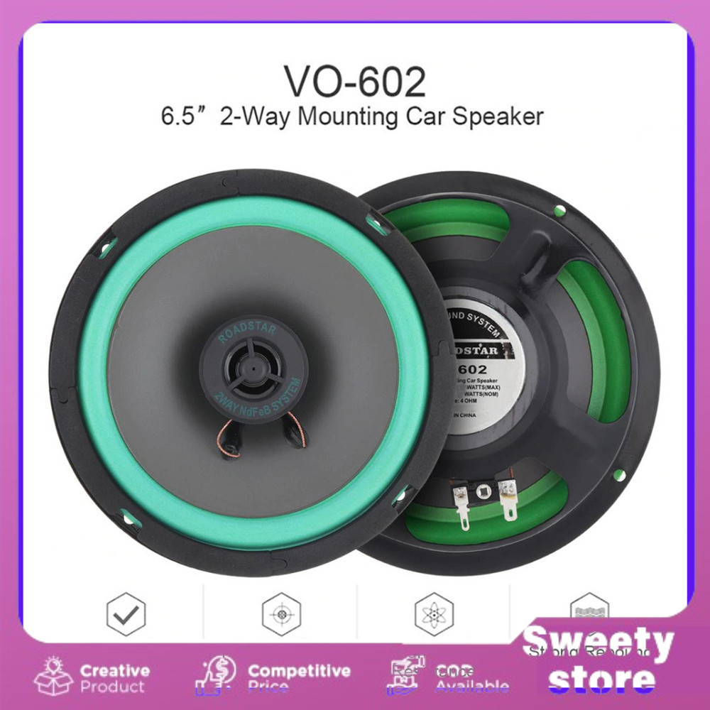 Sweety Store Indonesia-Speaker Subwoofer Mobil HiFi 6.5 Inch 200W 1 PCS - VO-602 - Green ROADSTAR sp