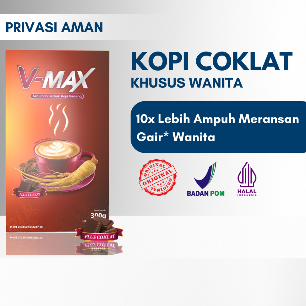 

V Max Coklat Minuman Coklat Wanita Termurah 1 Box 10 Sachet Original Halal