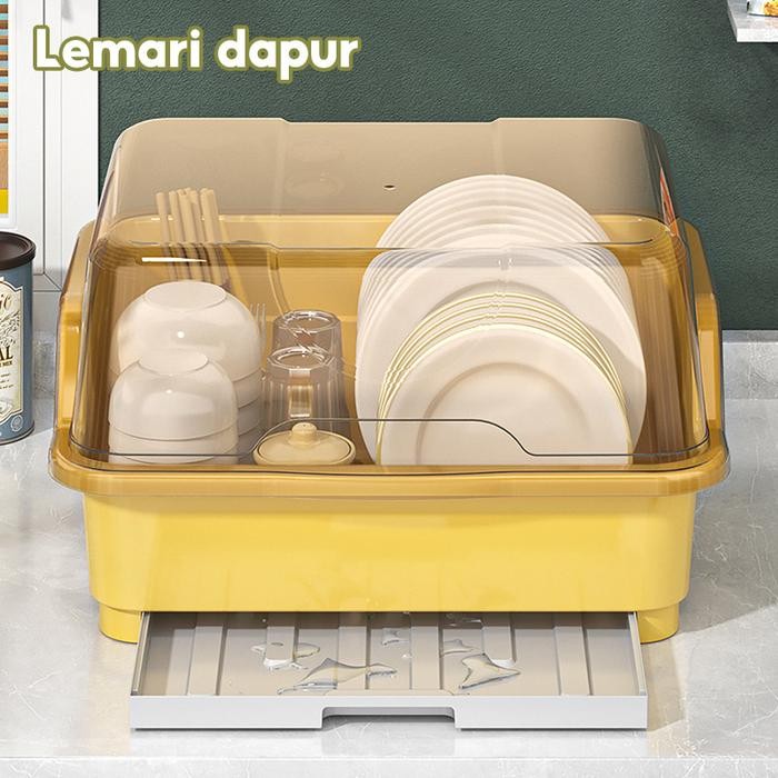 Terbaru Rak Piring / Rak pengering piring / Rak piring tertutup / penyimpanan piring basah / Rak Pir