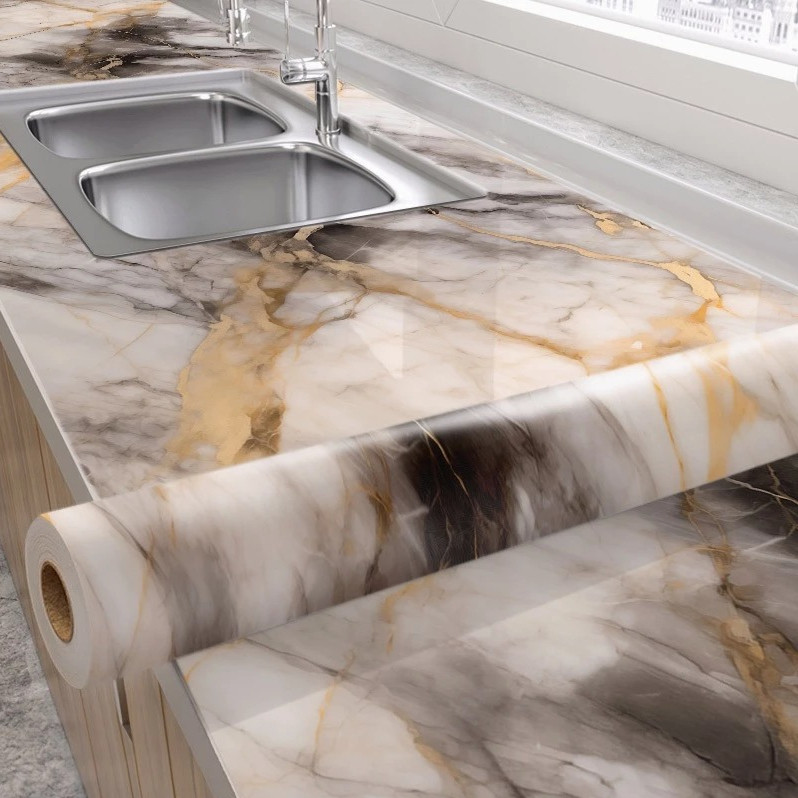 Wallpaper Anti Minyak Untuk Dapur Motif Marmer Stiker Marmer Wallpaper Dinding Dapur 6 Meter X 60cm 