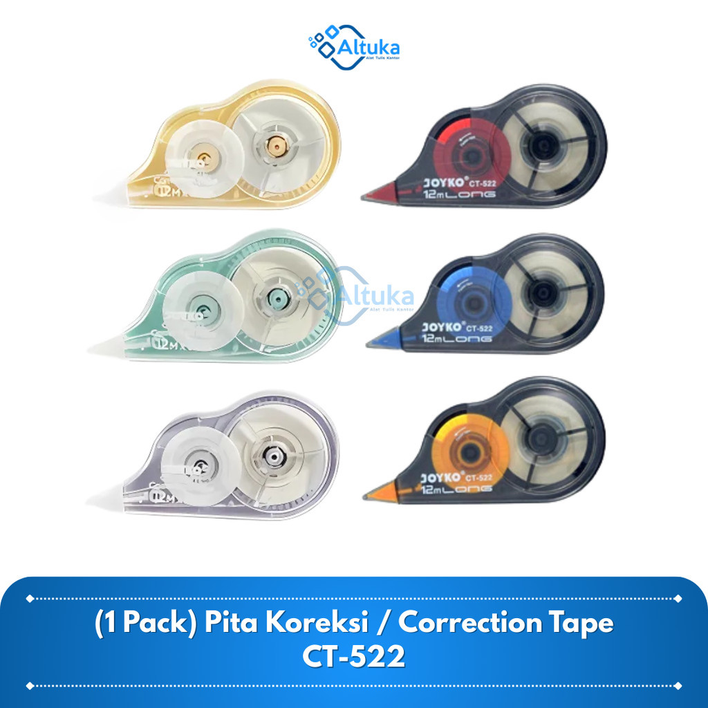 

(12 Pcs) JOYKO Pita Koreksi Correction Tape Koreksi Penghapus CT-522