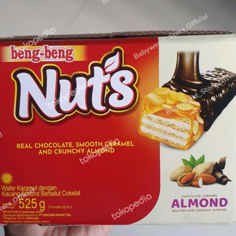 

Beng Beng Nuts Almond Wafer Coklat Per Box Isi 15