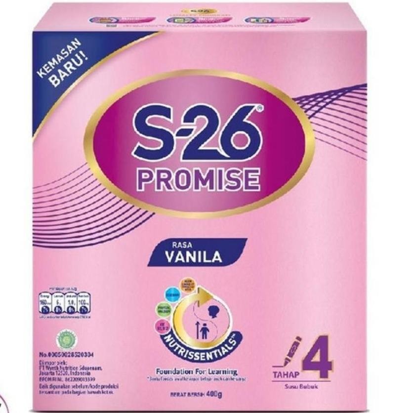 

Susu S-26 PROMISE Tahap 4 Susu Anak Usia 3-12 Tahun Rasa Vanila 400gr