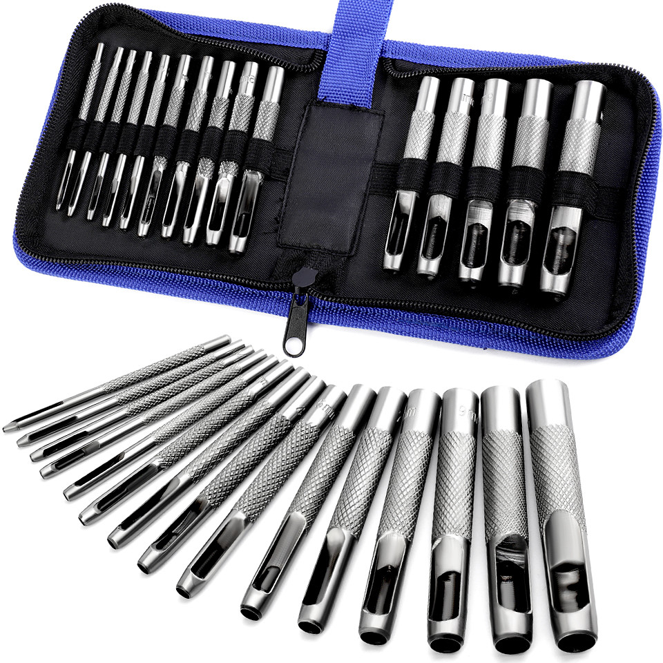 

KRABALL 15pcs/set 1mm-11mm Portable Leather Hole Pun DIY Handmade Pun er Tool For Belt Wat Band Leather Craft Working Tools
