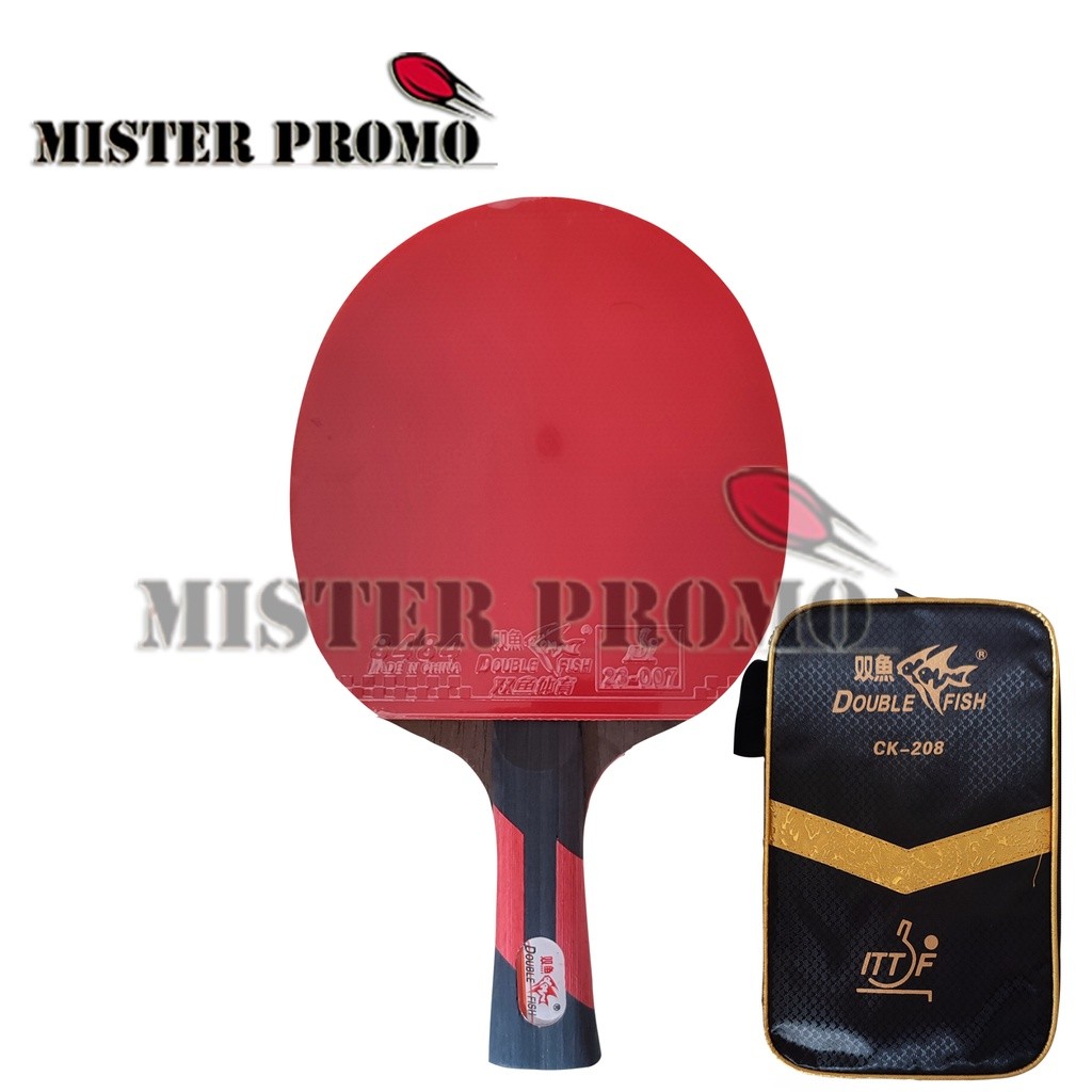 Bat Bet Pingpong Tenis Meja Double Fish CK-208 Original + Cover