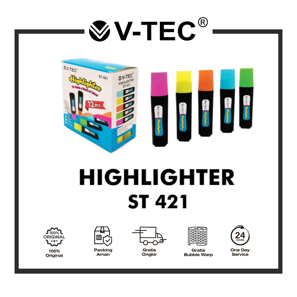 

V TEC HIGHLIGHTER STABILO ST421 PCS