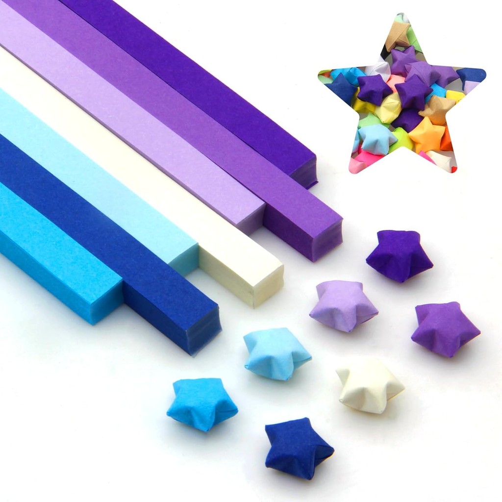 

540pcs Origami Star Paper Strips Lucky Star Decoration Paper Strips Folding Paper for DIY Hand Art Craft Origami School Teaching