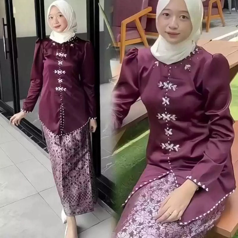 TERBARU Alana One Set Baju Kurung Melayu Rok Songket Modern Premium Termurah 2025