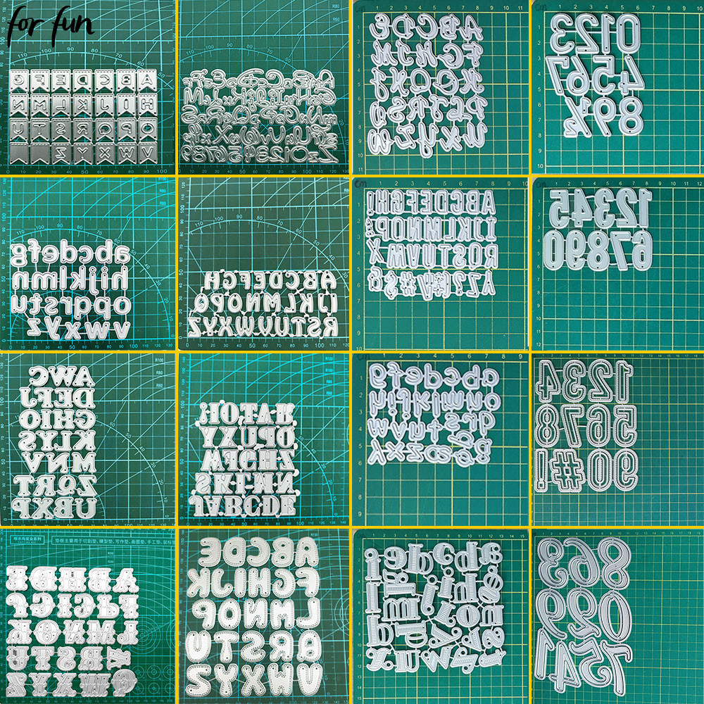 

For Fun Letters Numbers Metal Cutting Dies Stencil Embossing Die for DIY Scrapbooking Photo Album Gift Card Making Paper Craft