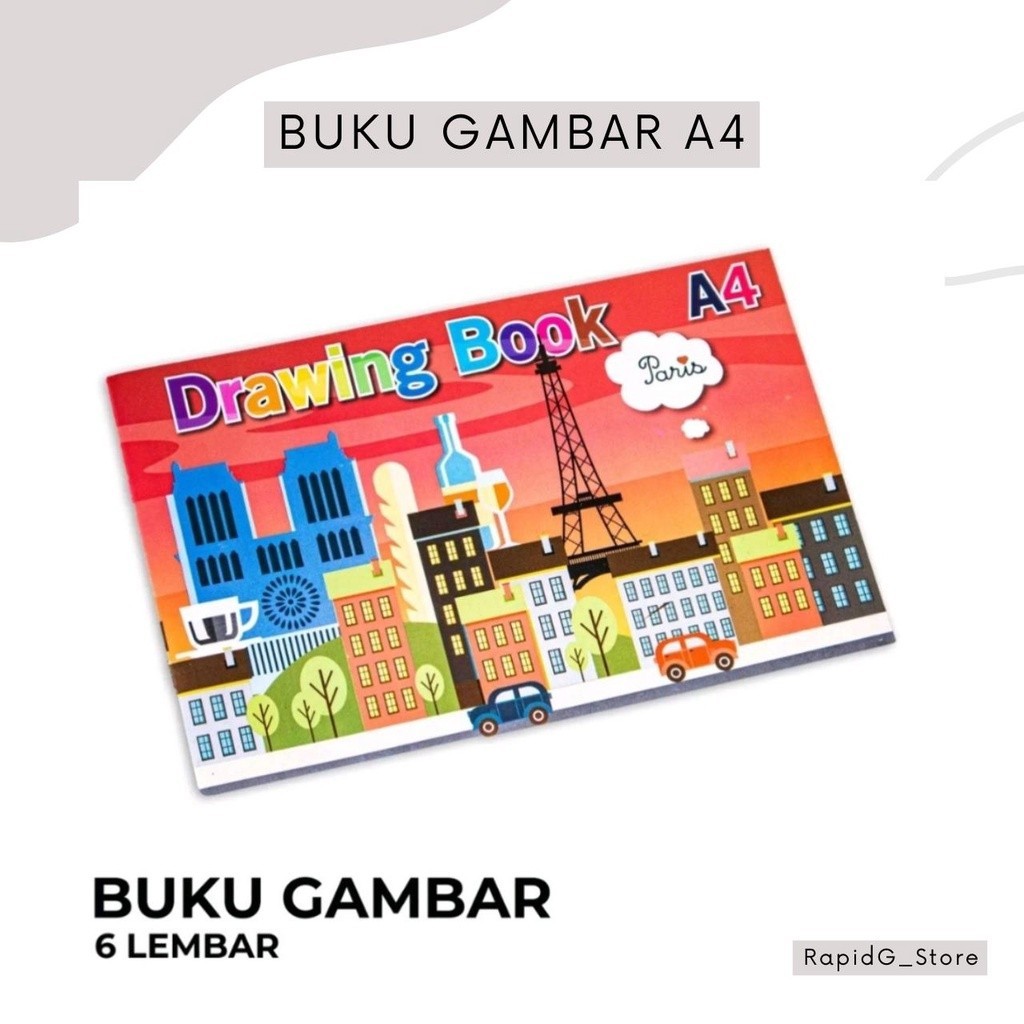 

10 Pcs Buku Gambar Sketchbook A4 Isi 6 Lembar Karakter