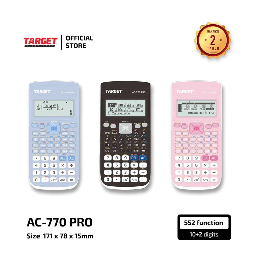 

Target AC-770 PRO - Scientific Calculator - 552 Fungsi