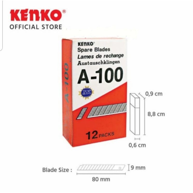 

Isi Cutter/refill pisau Cutter Kenko A.100 kecil ( 1pak/12tube )