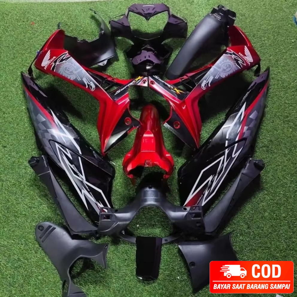 COVER BODY FULL SET BODY BODI SUPRA BATMAN X125 KARBU SUPRA X125 NEW BATMAN HALUS SET KASAR HONDA SU