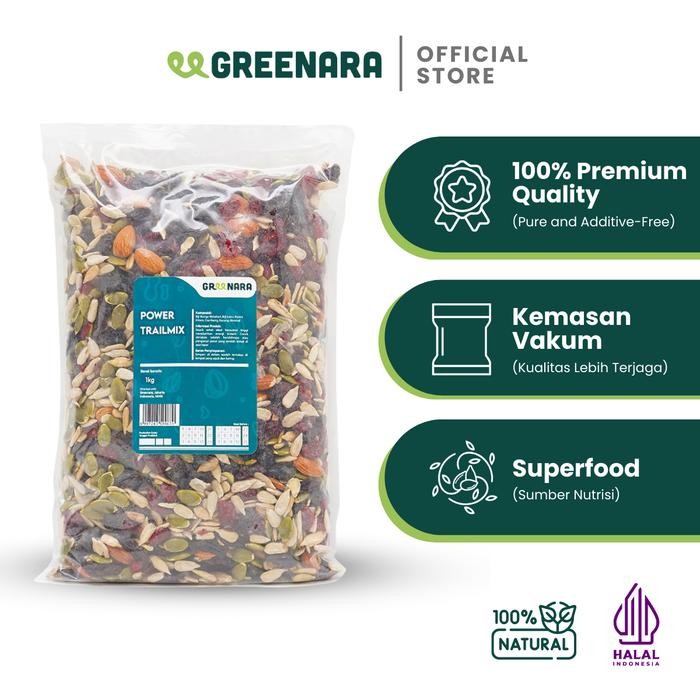 

Greenara Power Trail Mix 1kg / Snack Sehat / Cemilan Kering