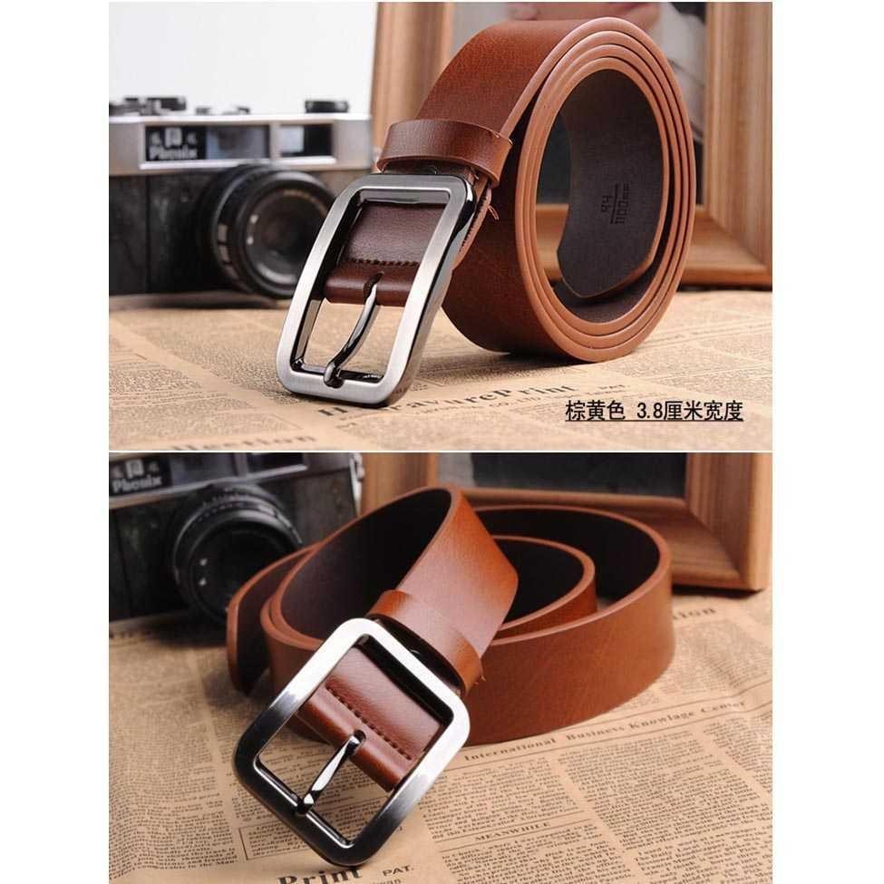 Tali Ikat Pinggang Kulit Pria Style Jepang PU Leather Gesper Sabuk Celana Peria Laki Laki Cowo Cowok