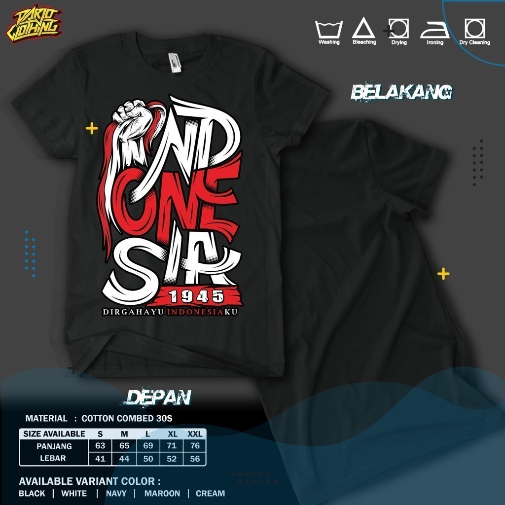 Toko Kaos - DarjoClothing - Kaos Dirgahayu Indonesiaku 1945 Semi Katun